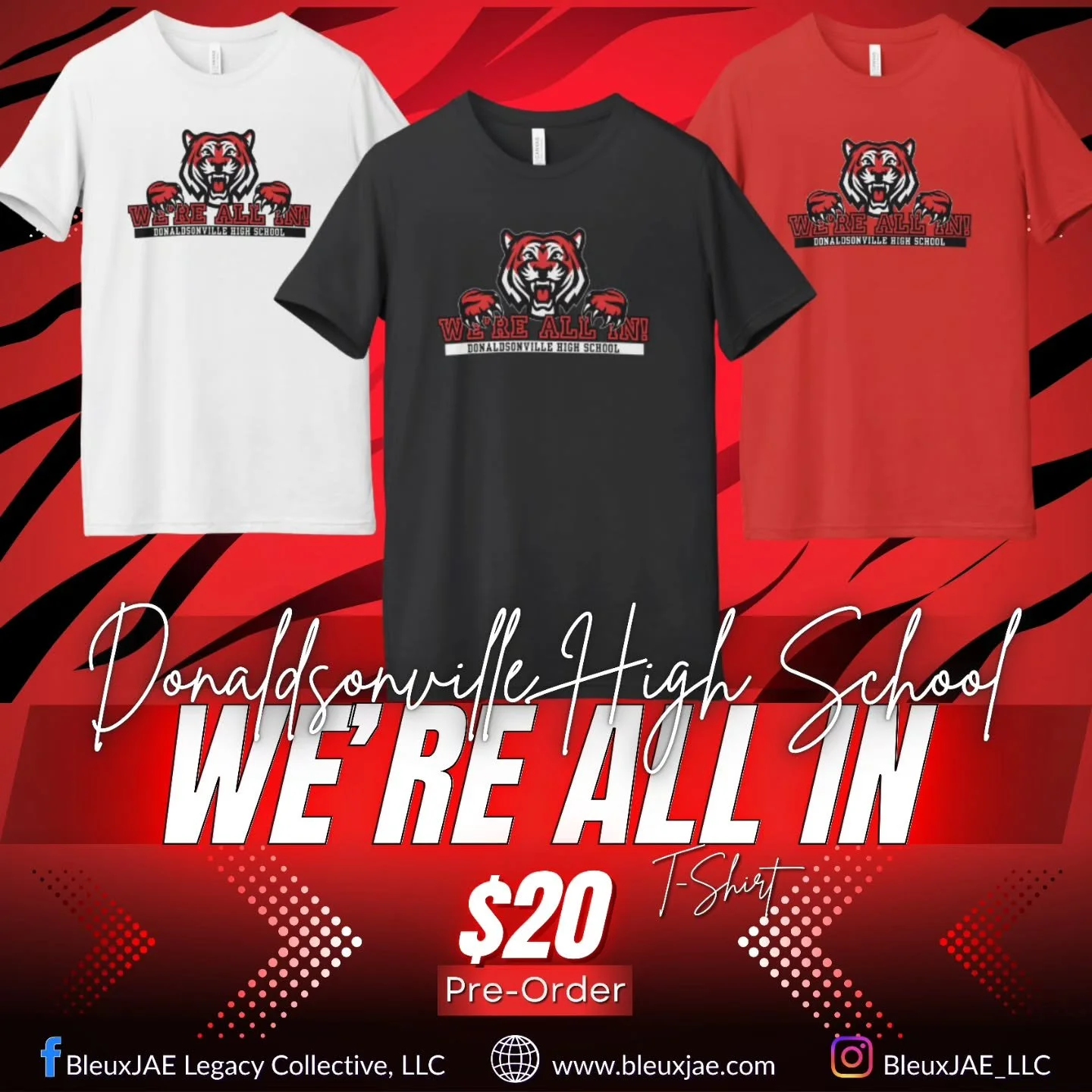 ‼️NEW ITEM ALERT‼️ Introducing the DHS "We're All In" T-Shirt! Show up and out unapologetically!!!

&bull; Sizes: S-3XL (+$2.00 for 3X)
&bull; Colors: Red, Black, White, &amp; Grey
 Visit: https://www.bleuxjae.com/shop/p/dhs-were-all-in-t-s