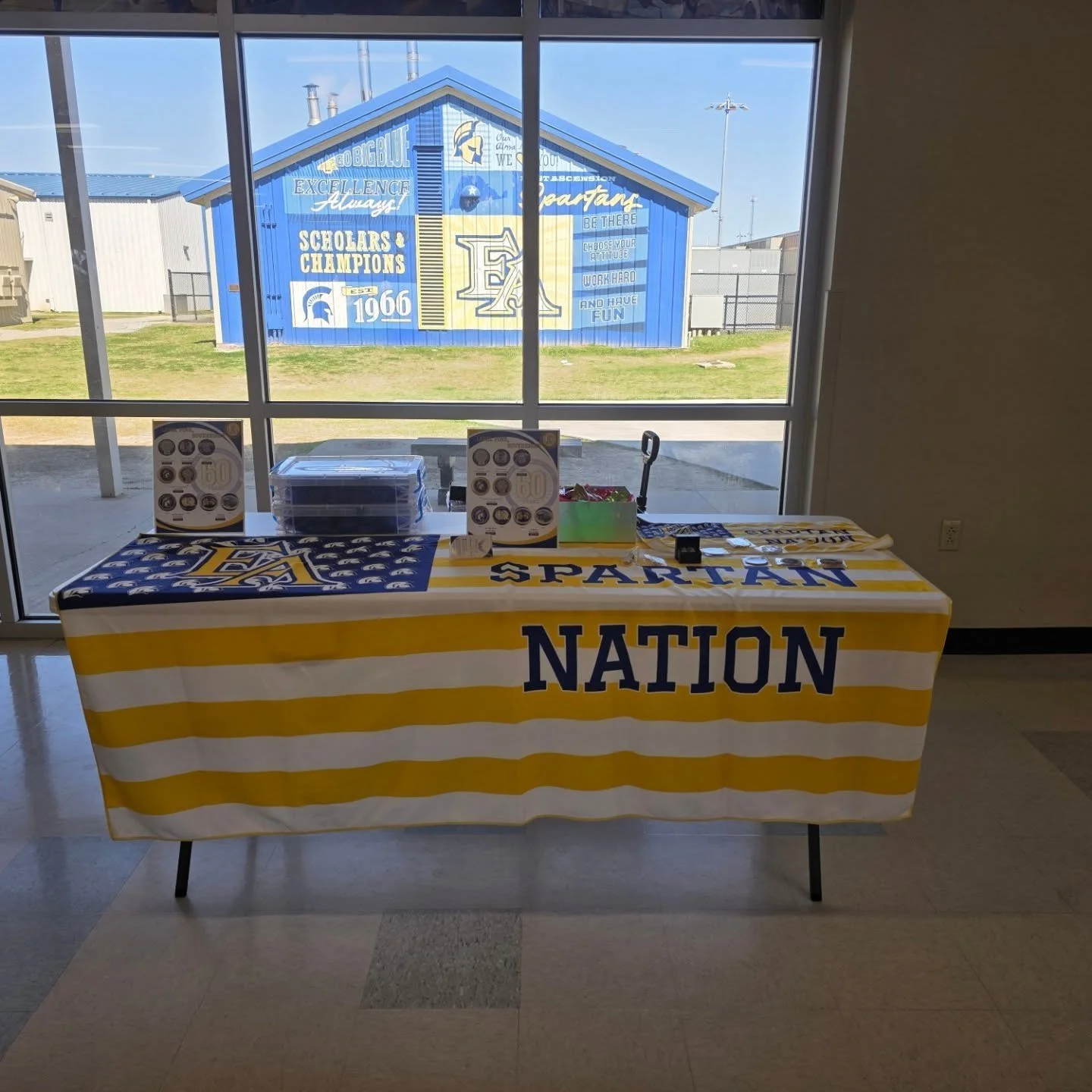 Today, we were outside and rEAdy at the Black Market Monday, Small Business Showcase! We brought all the goodies. Ever wondered how big the Spartan Nation is?...Well, it's laying on a 6ft table and covers it. 

Right now it's available on pre-order f