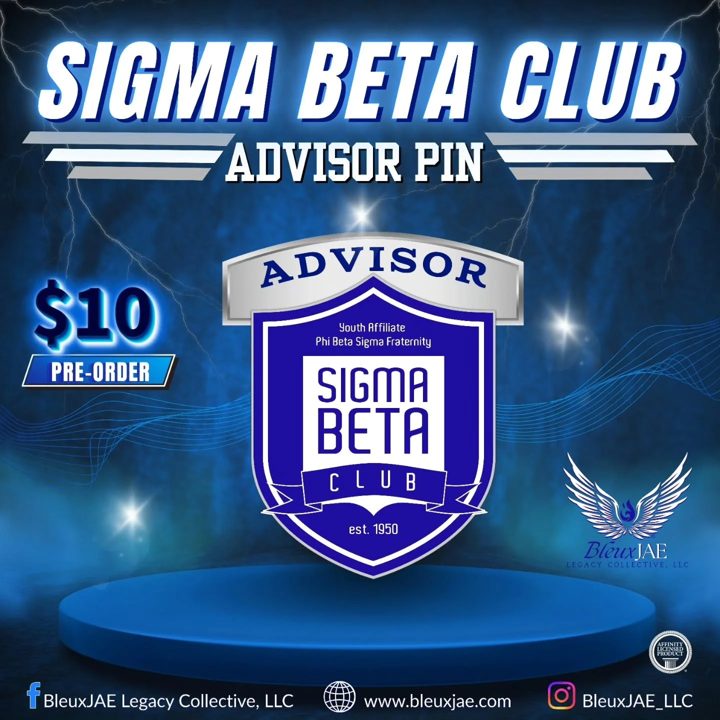 📢NEW ITEM ALERT📢 Calling all Sigma Beta Club Advisors!!! We made a pin just for you! 

The SBC Advisor Pin is available now on pre-order for $10! Go to https://www.bleuxjae.com/shop/p/sbc-advisor-pin to be one of the first to get yours.