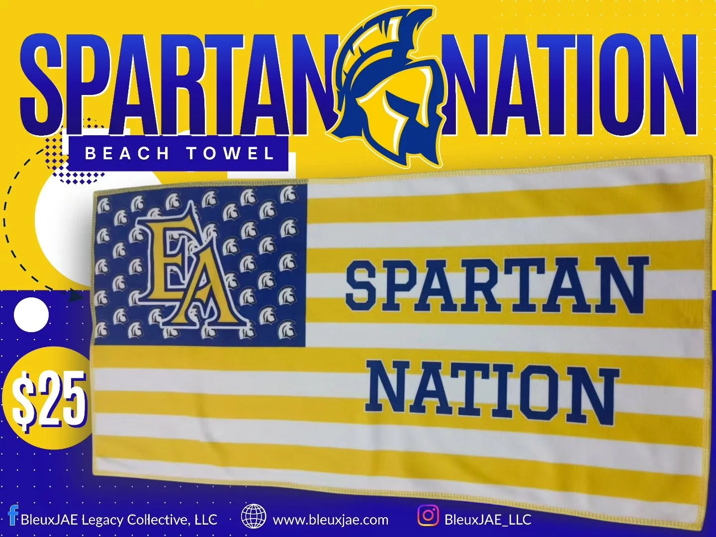 Pond Jump is coming up!!! Seniors, get your beach towel TODAY and stand out! 

This towel also makes a great gift for your favorite Spartan. 

Visit https://www.bleuxjae.com/shop/p/spartan-nation-beach-towel to get yours!