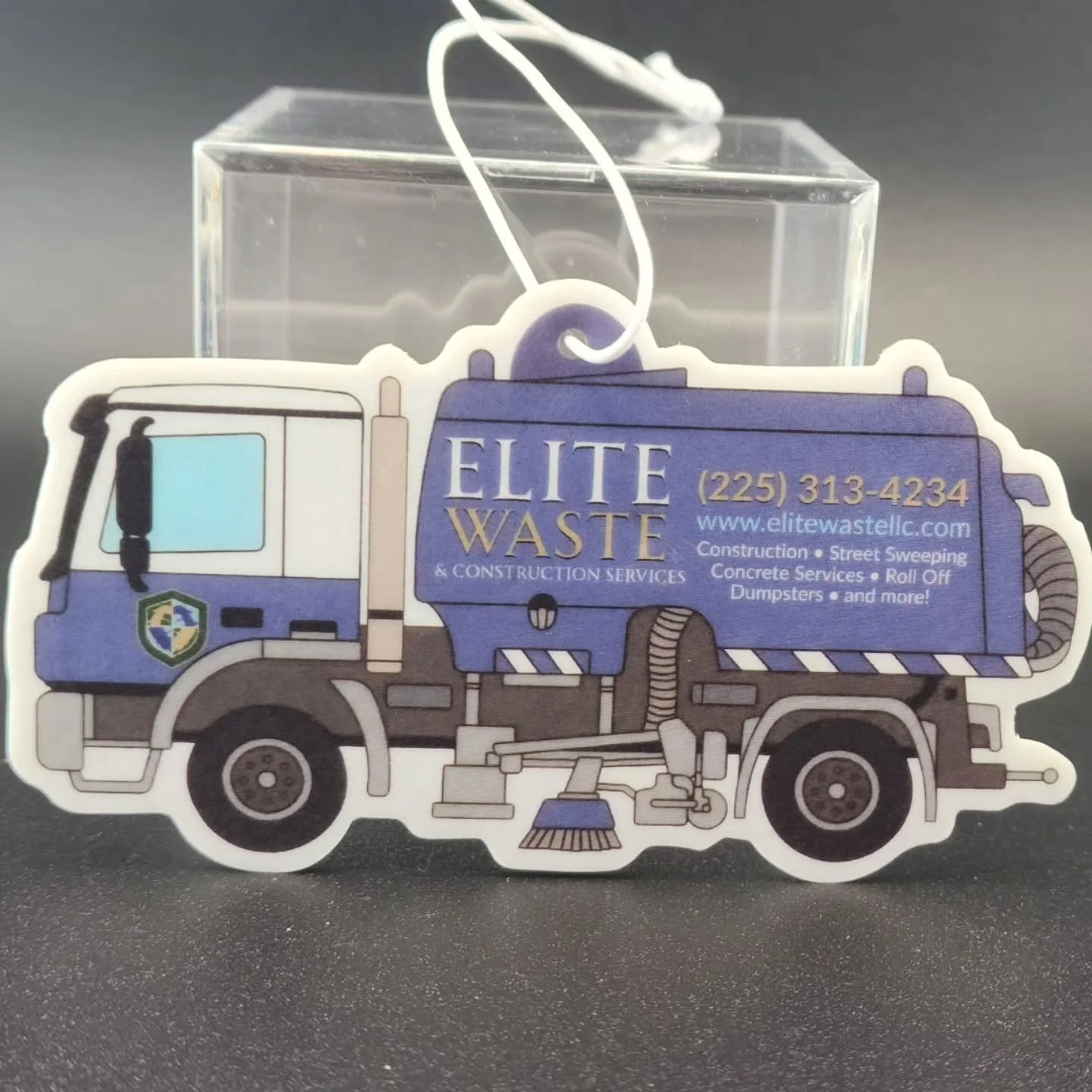 When your customer has a request (air fresheners that look like a street sweeper)...you make it happen! Thank you to Elite Waste &amp; Construction Services for the opportunity to make your vision come to life. Be sure to check them out for all of yo