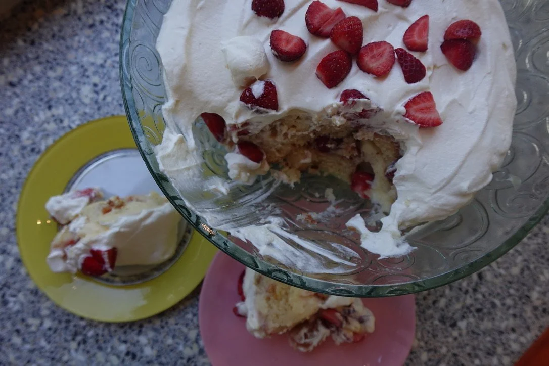 Lemon and strawberry trifle christmas on a budget close up