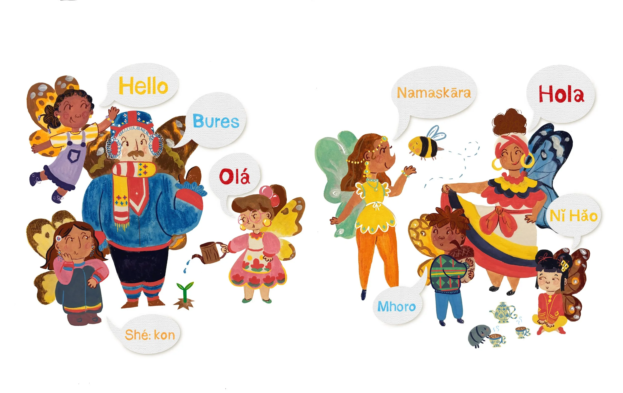 Fairies Around the World: Thesis - (Gouache, Paper-cut)