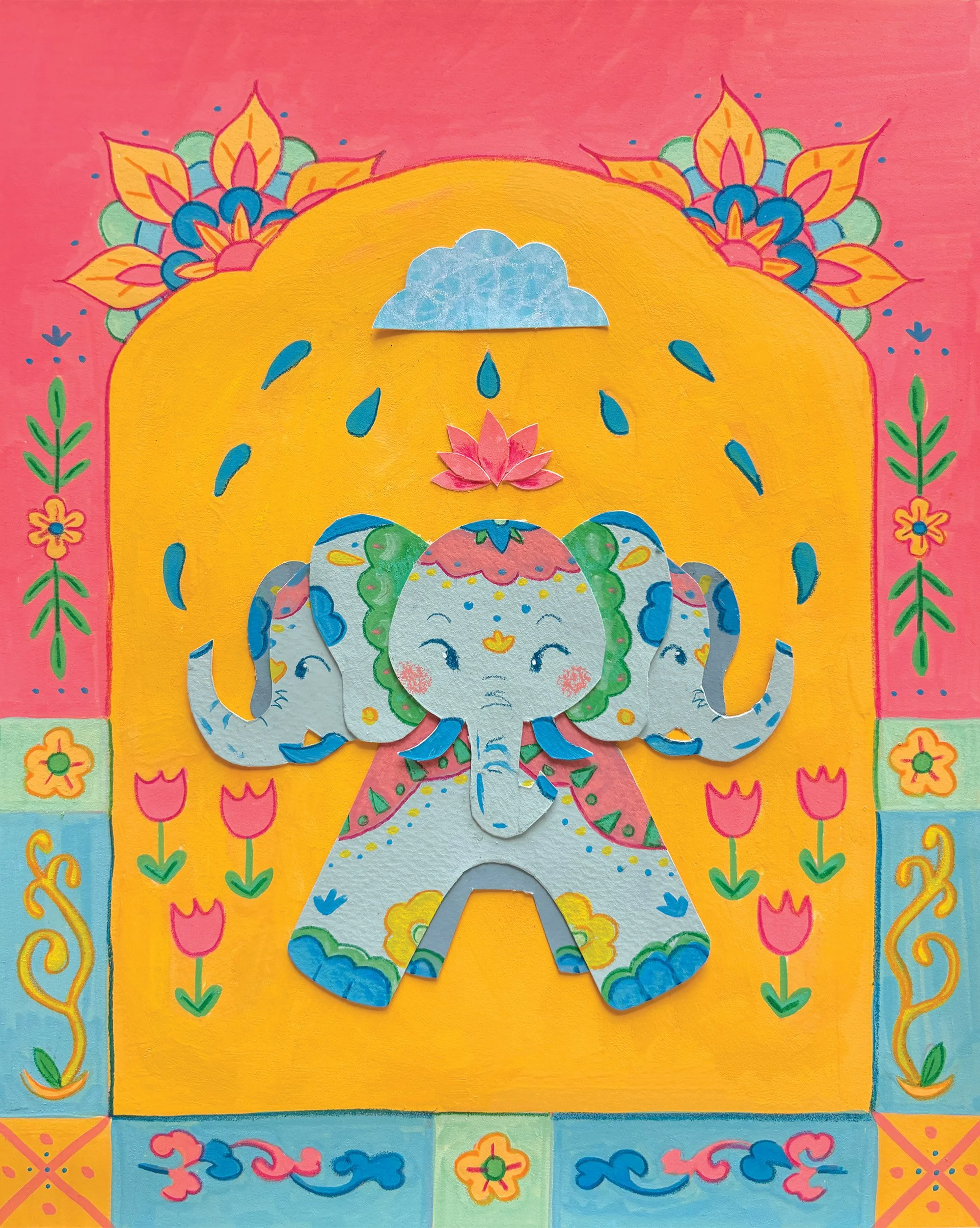 Airavata: Thesis - (Gouache, Paper-cut)