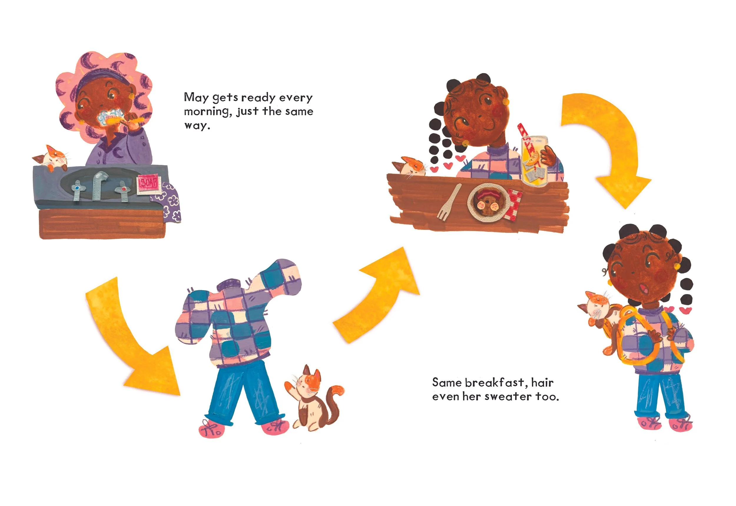 May & The Baby: Mock Spots - (Gouache, Paper-cut)