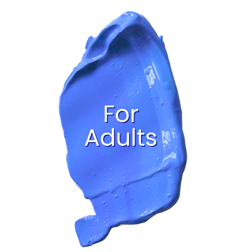 Blue popsicle with white text that says 'For Adults'.
