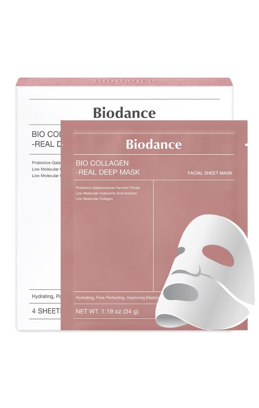  Bio-Collagen Real Deep Mask, Hydrating Overnight Hydrogel Mask, Pore Minimizing, Elasticity Improvement 