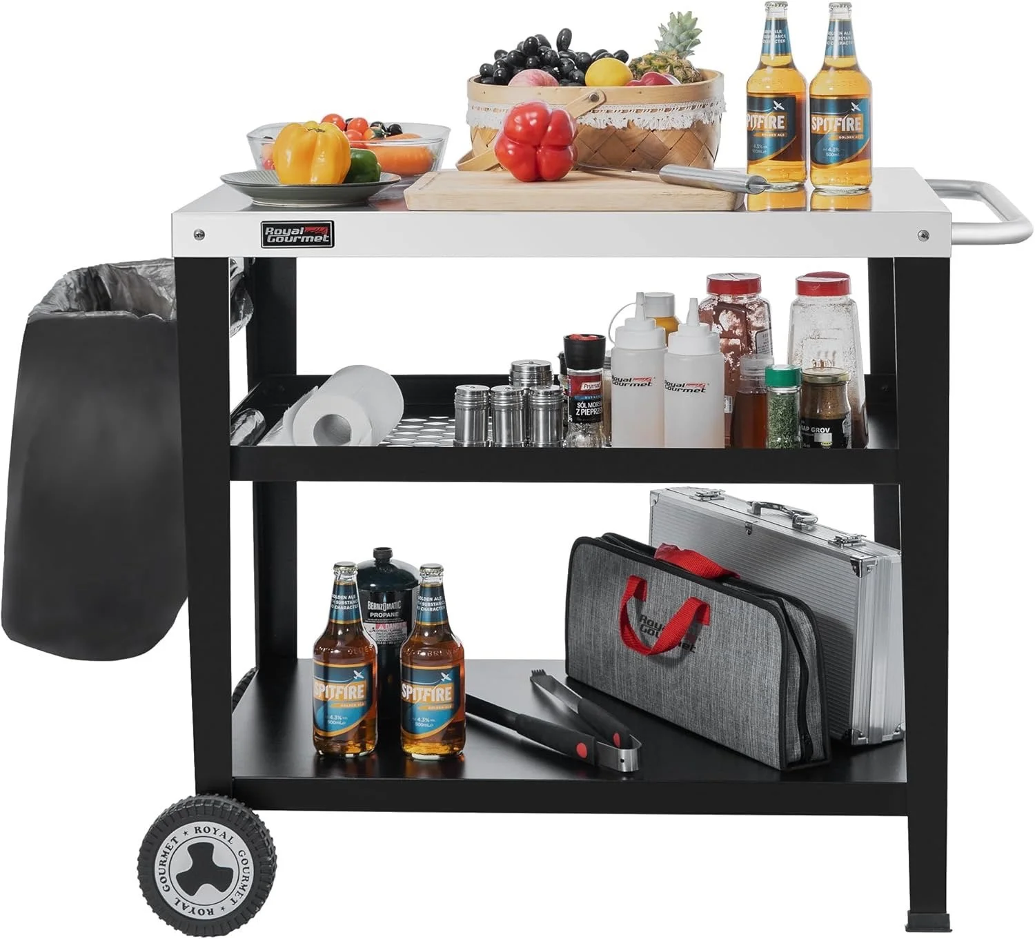  Stainless steel outdoor BBQ Food Prep Table Cart 