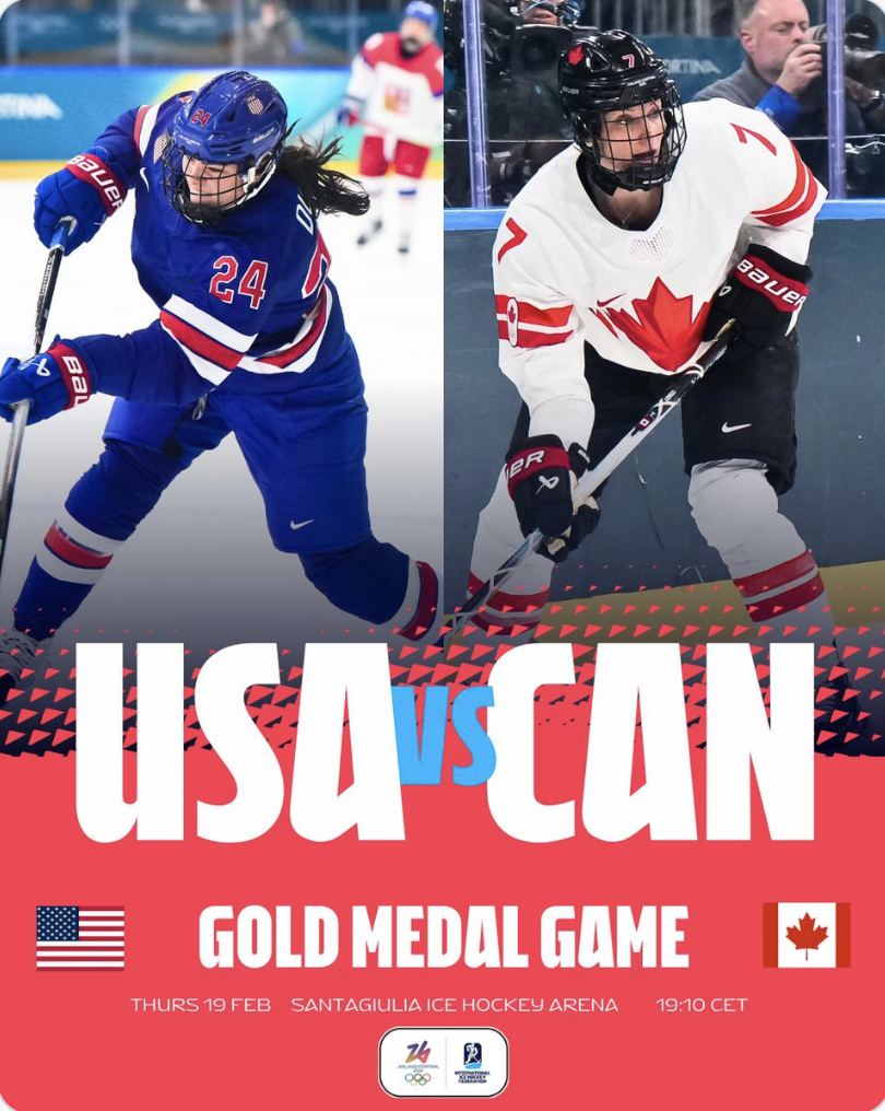 Seen in Milano: Gold Medal Thursday- Team USA vs Team Canada for the 7th time