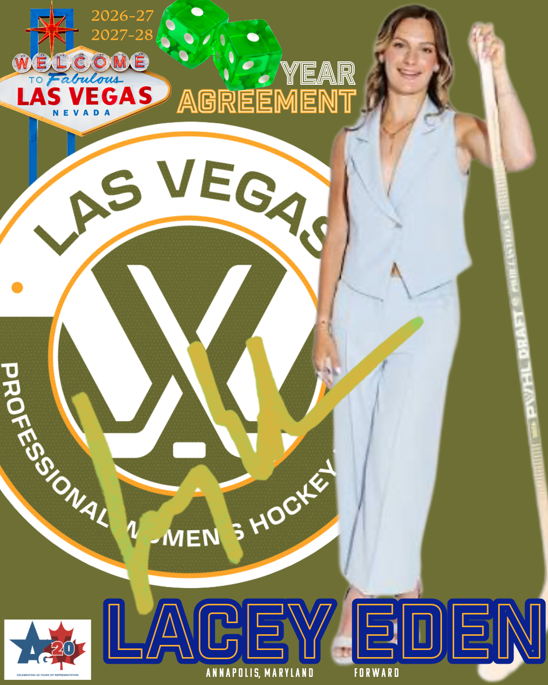 PWHL Las Vegas signs First Round Pick Lacey Eden to 2 year deal