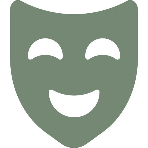 Drama mask icon representing the Chameleon archetype and lack of solid identity.