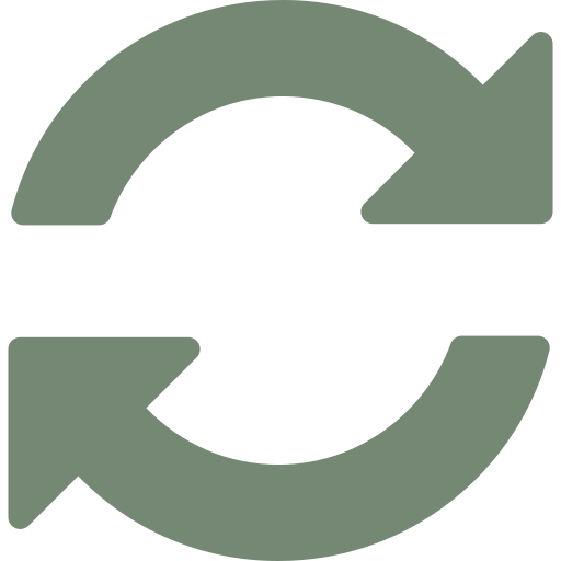 Recycling symbol with two arrows forming a circle