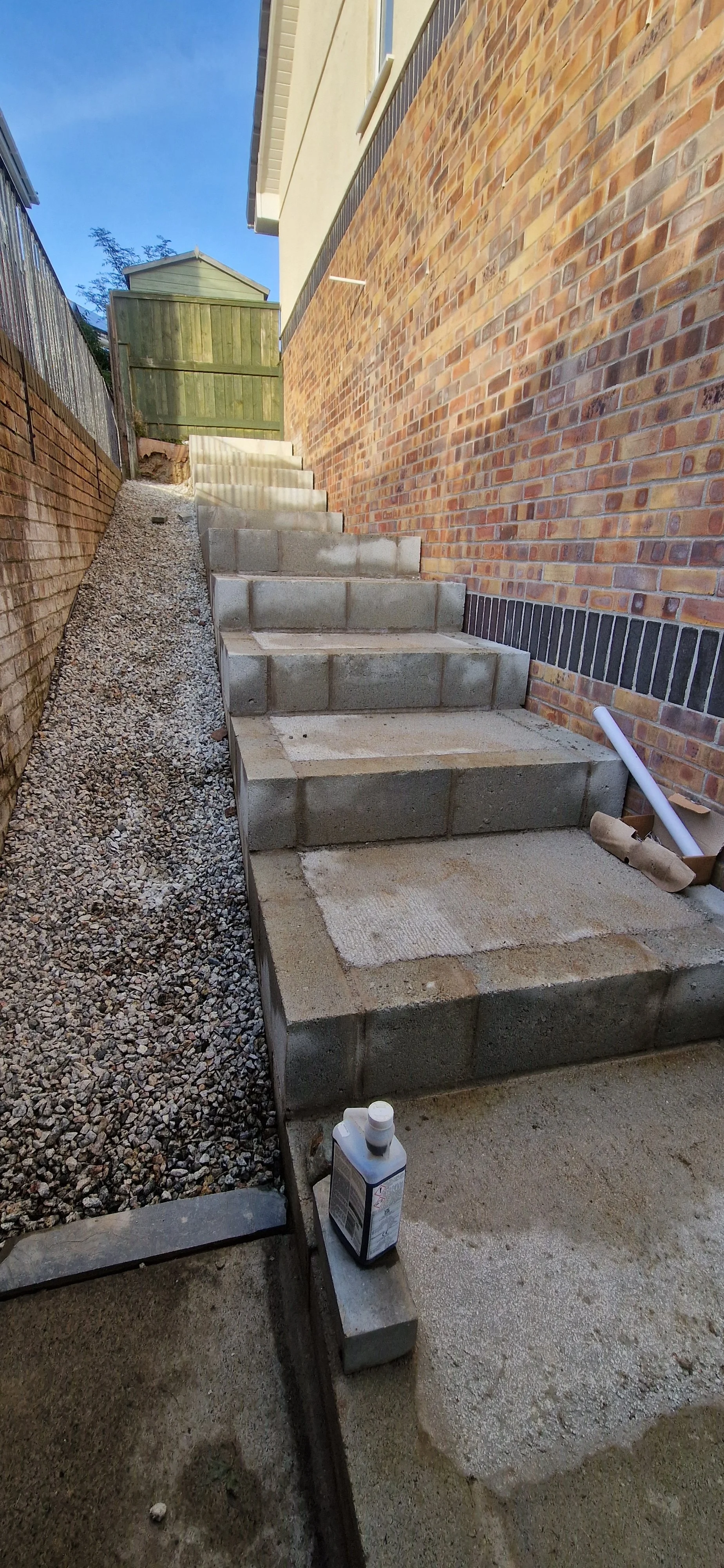 Blockwork for Steps to Rear Garden