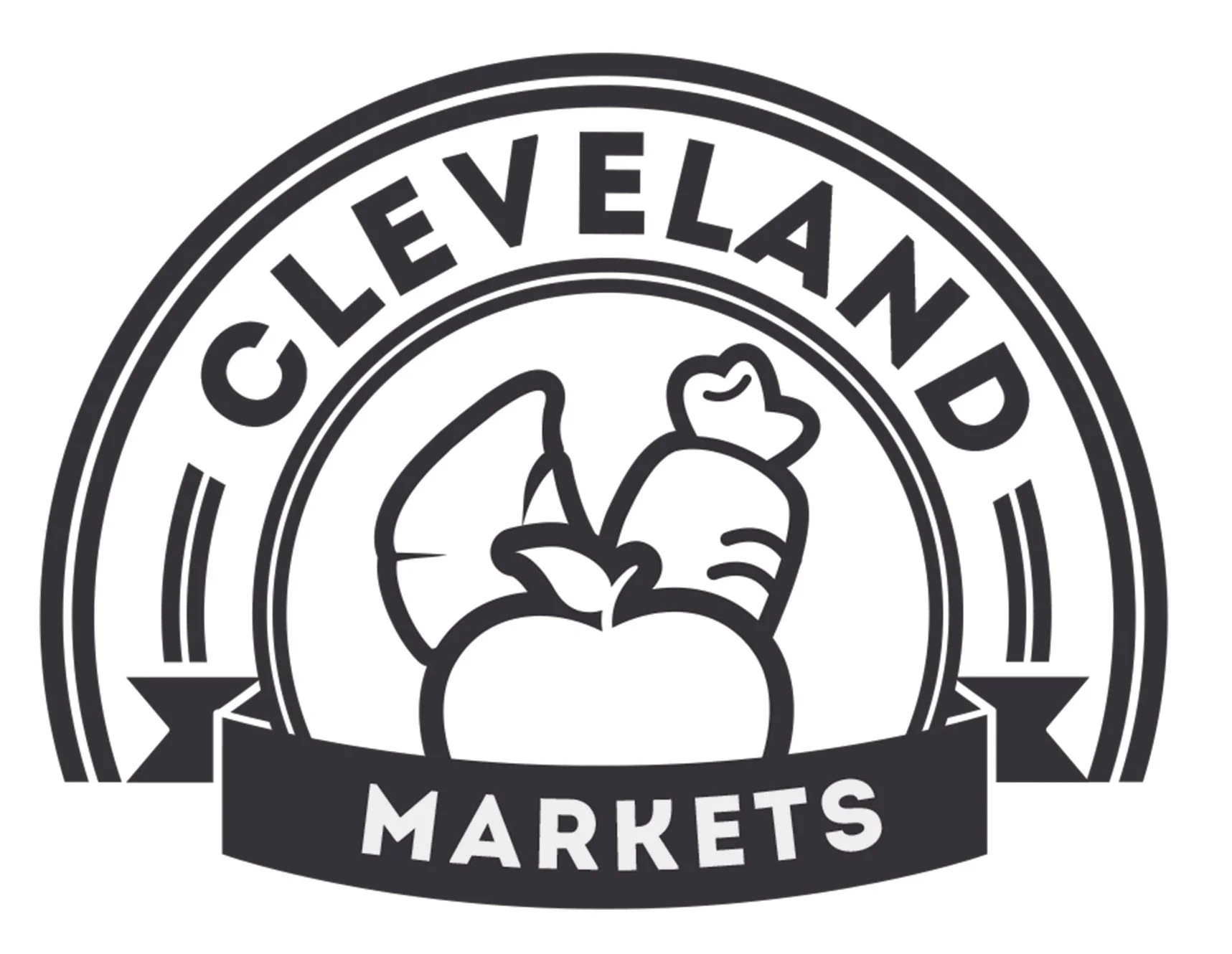 Black and white logo of Coventry Farmers Markets, featuring a stylized apple and the words 'COVENTRY FARMERS MARKETS'.