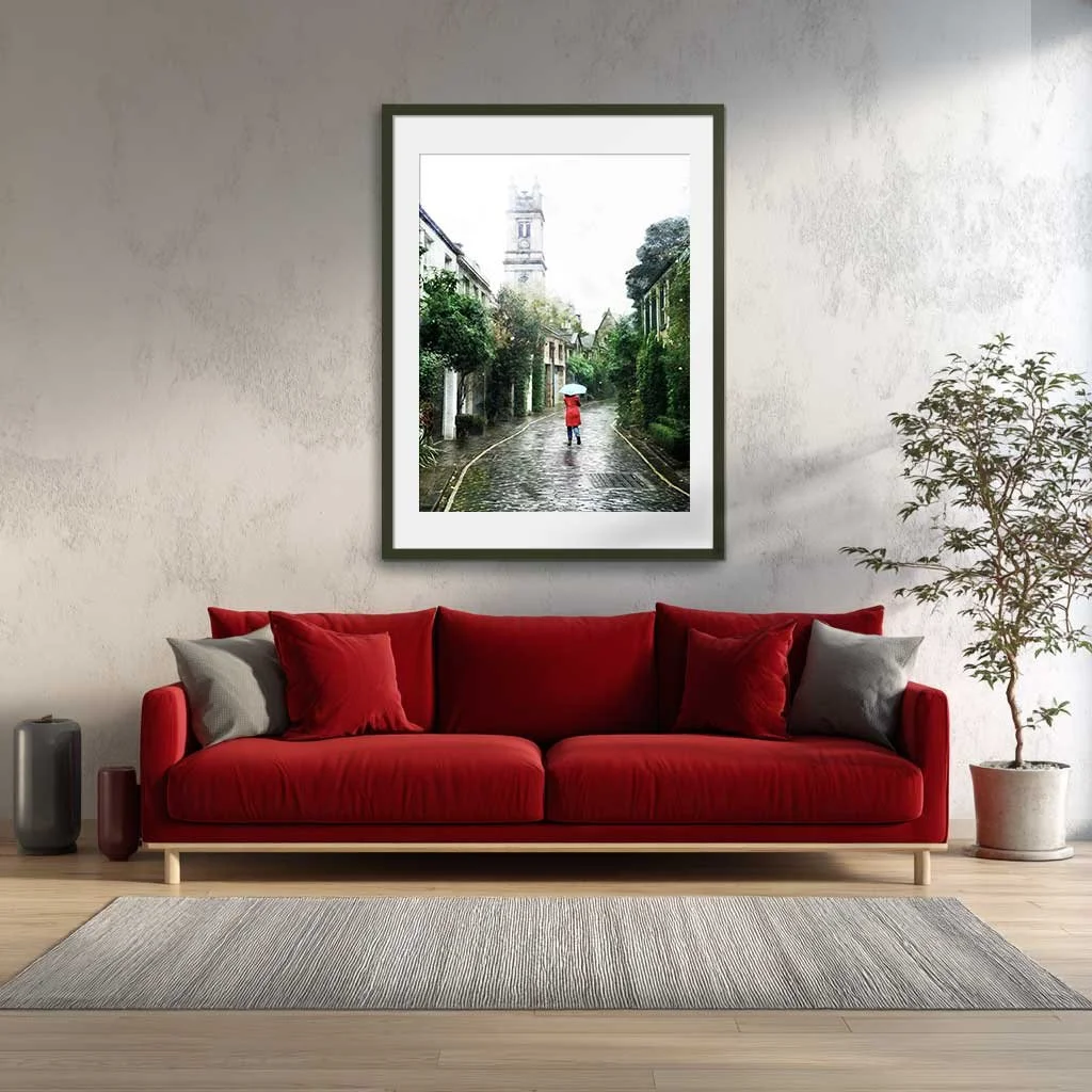 Circus Lane in Edinburgh wall art print in complimentary setting