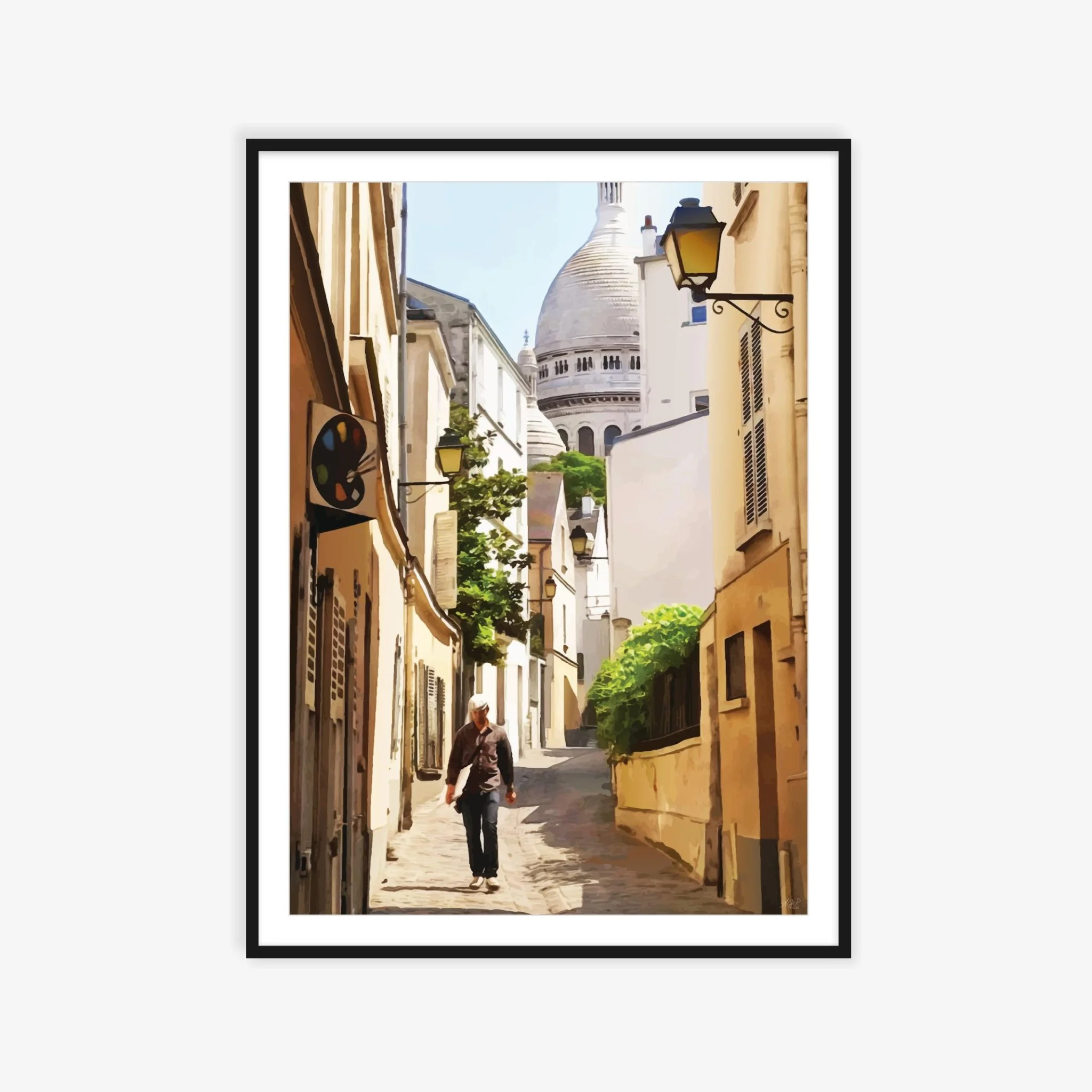 The Paris Artist wall art print hanging on the wall