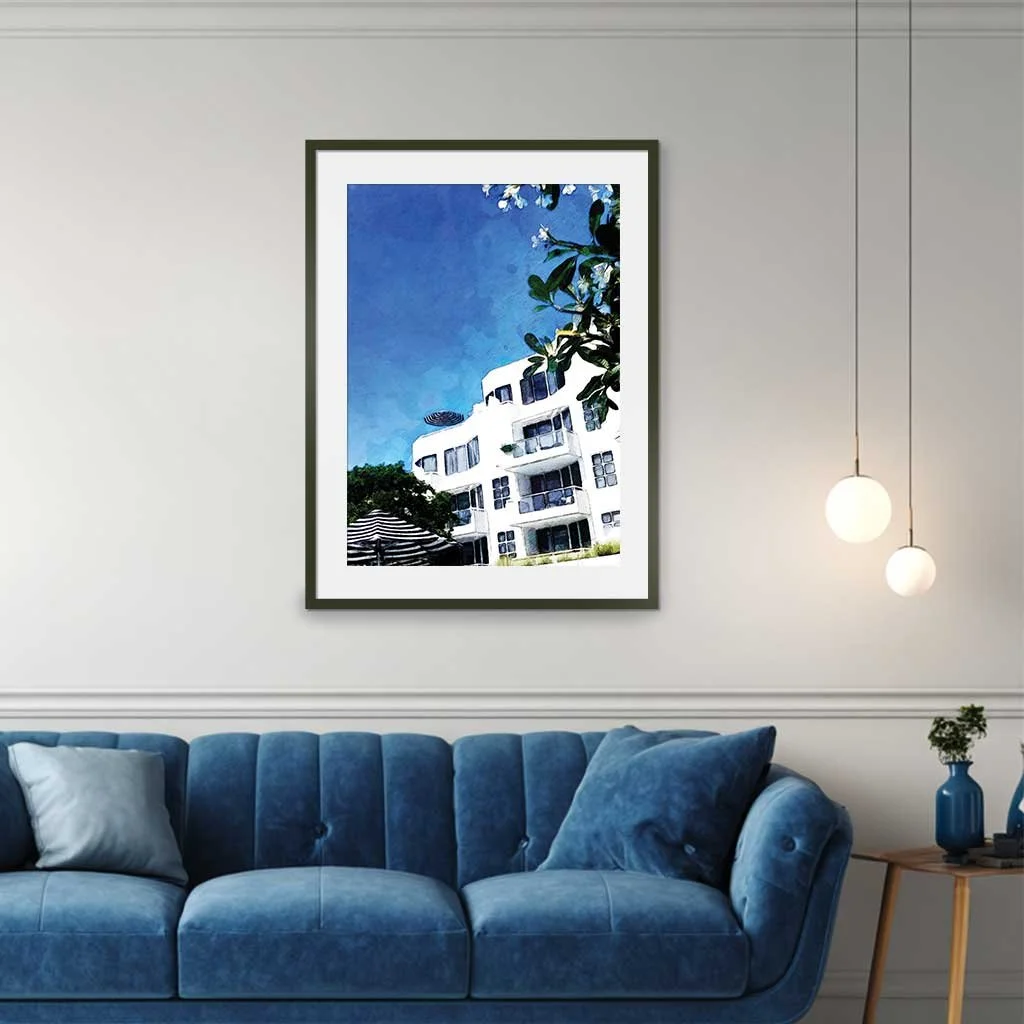 Elysium Afternoon art print in a cool living room setting