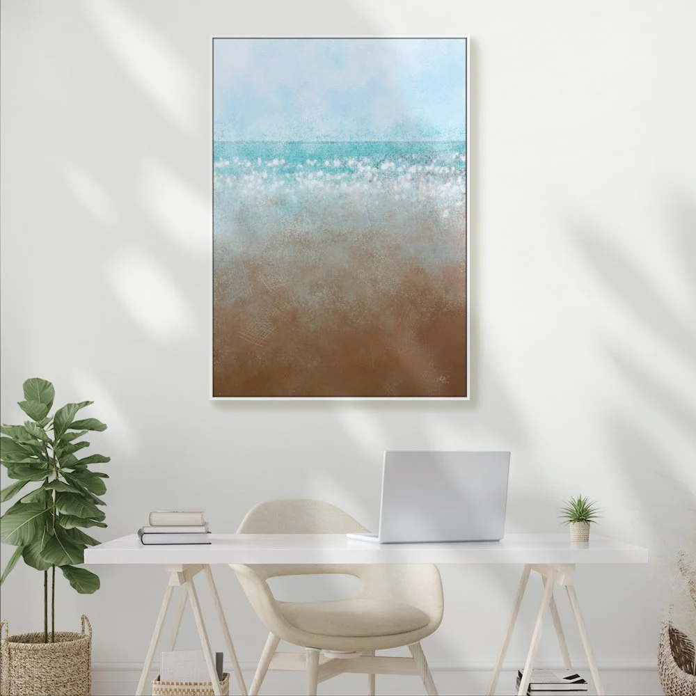 Abstract Sea is a digital painting of a glistening sea and beach