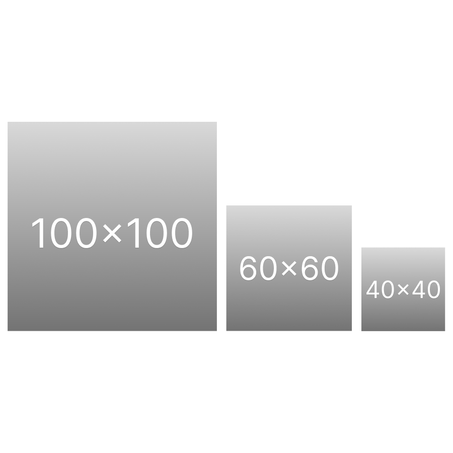Square print sizing visual