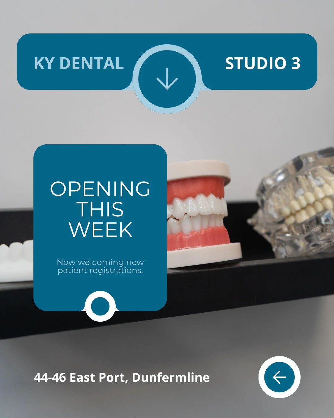 KY Dental Studio 3 is opening this week in Dunfermline. 🦷

We&rsquo;re excited to welcome patients to our newest studio at:

📍 44-46 East Port, Dunfermline, KY12 7JB

Registration is now open for new patients, with NHS and private care available.

