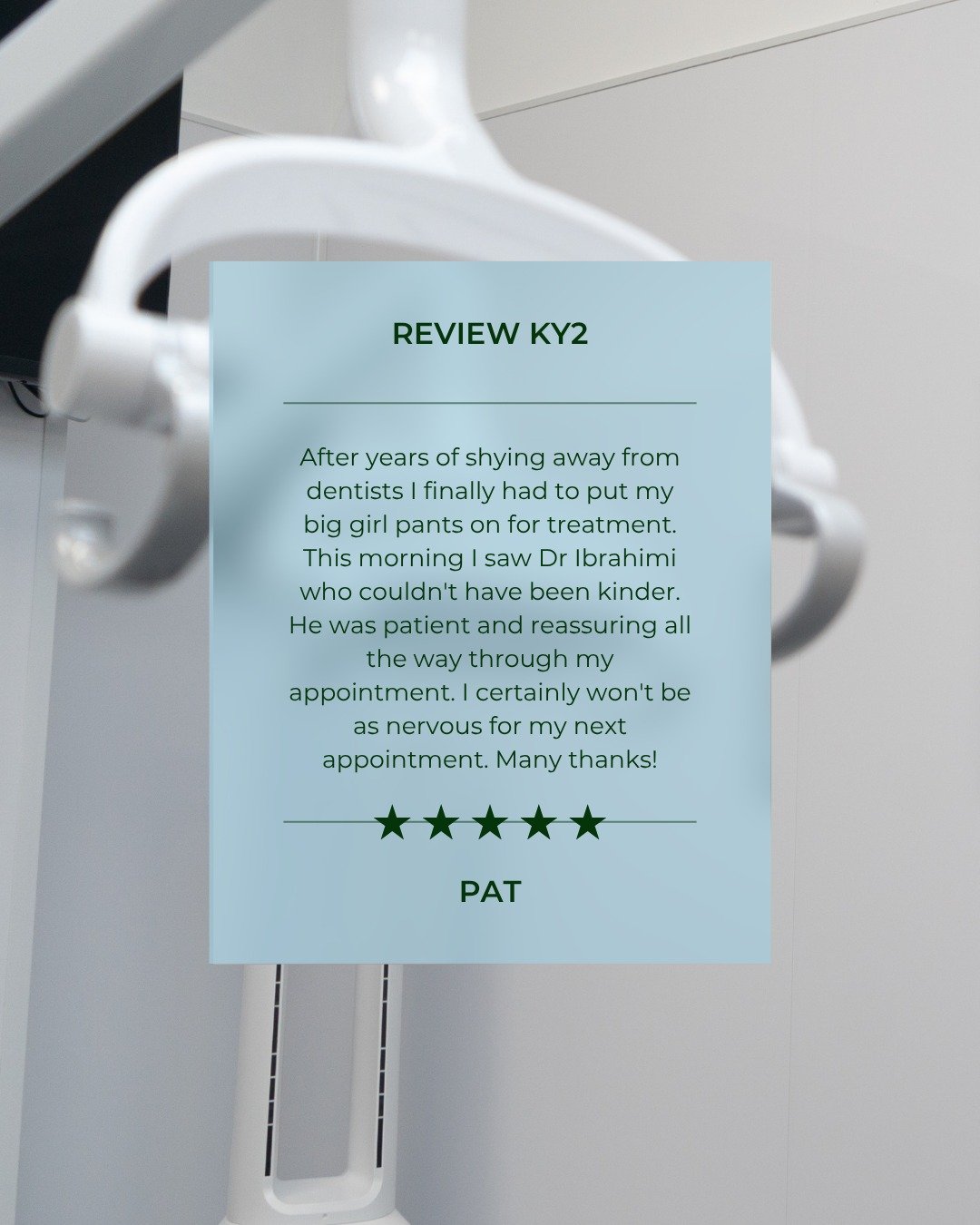 Kind words like these mean so much to our team at KY Dental Studio 2. 🦷

After feeling nervous about visiting the dentist for years, hearing that a patient felt reassured, supported and more confident for their next appointment is exactly what we ho