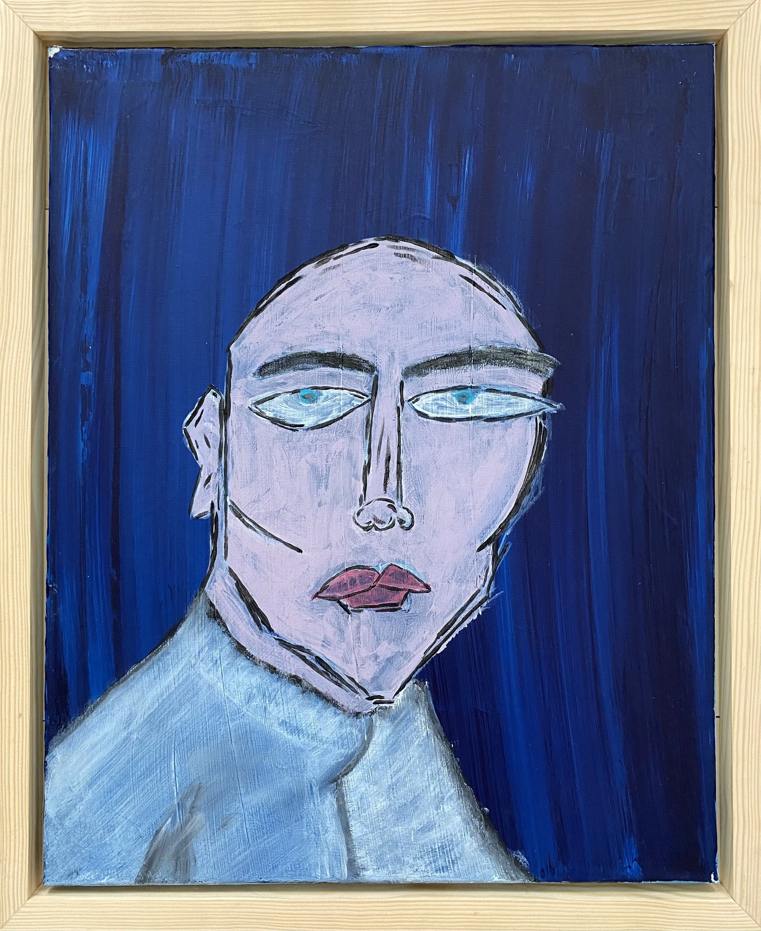 "Side Glance" - one of one Acryl Painting, framed