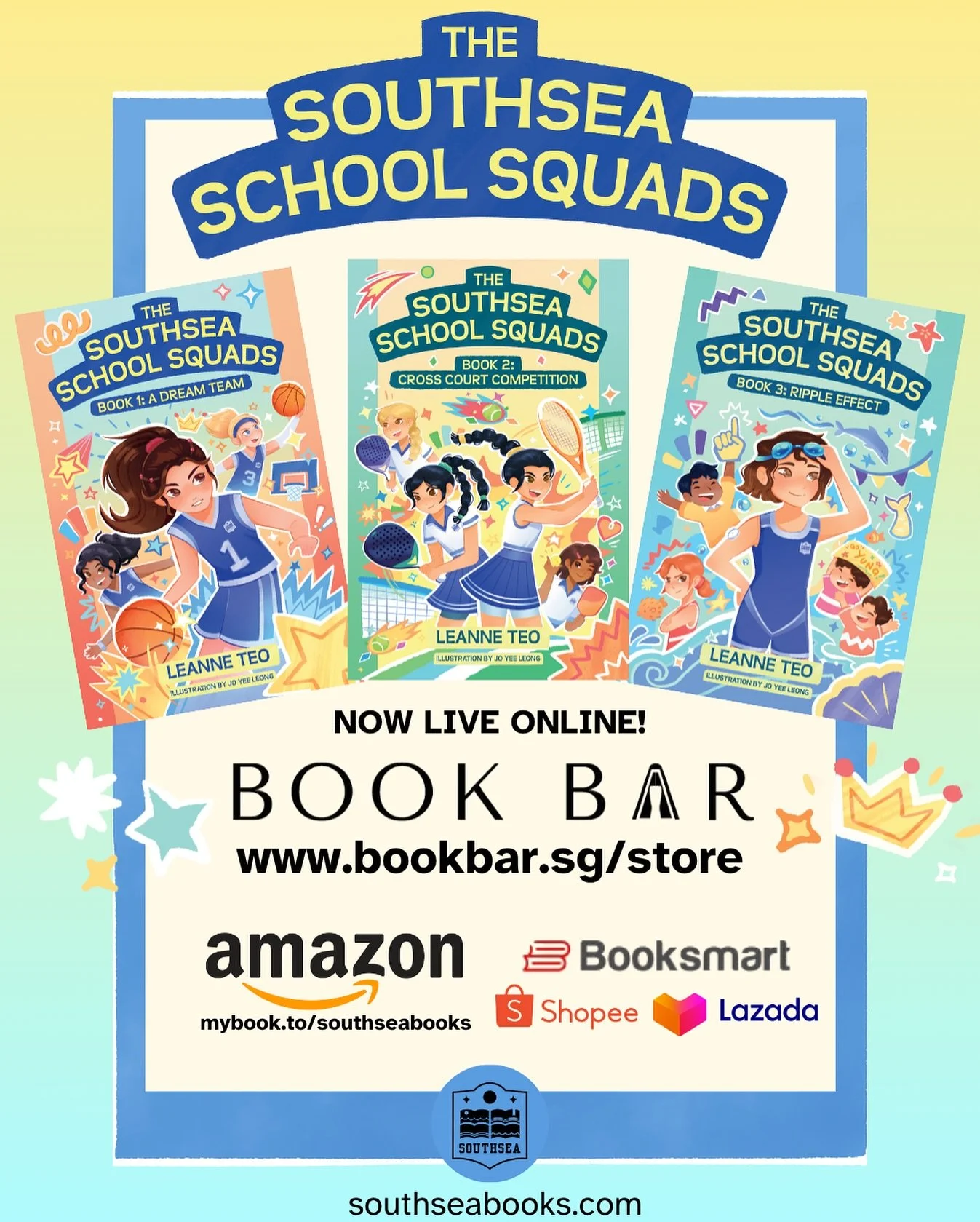 Available online now via these e-commerce retailers! 

Over 570 readers joined the Southsea School Squads on Kindle in just three days &mdash; thank you so much for the incredible support! 🥳

If you&rsquo;ve started reading, we&rsquo;d love to hear 