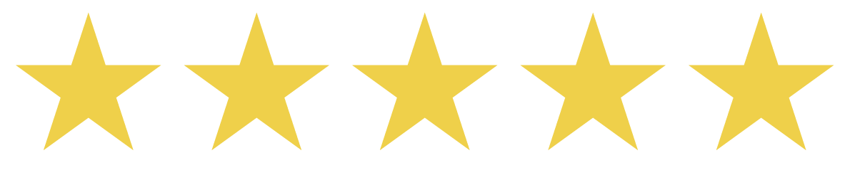 Five gold stars aligned in a row on a black background.