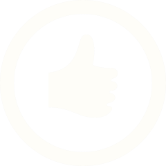 Thumbs up icon in black and white