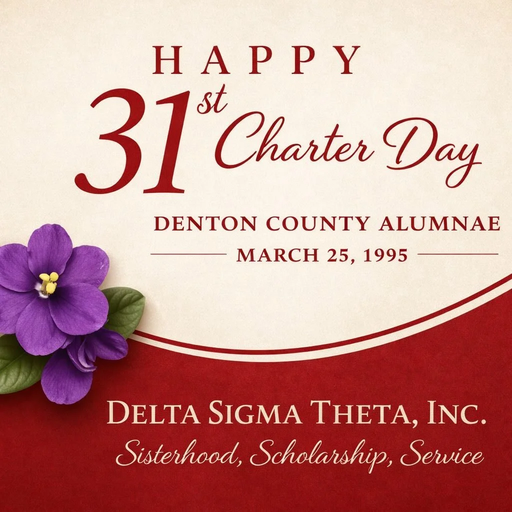 Celebrating 31 years of excellence, impact, and sisterhood 💎❤️
Happy Charter Day to the Denton County Alumnae Chapter!
Rooted in Sisterhood, committed to Scholarship, and dedicated to Service&mdash;today we honor our legacy and continue the work. #D