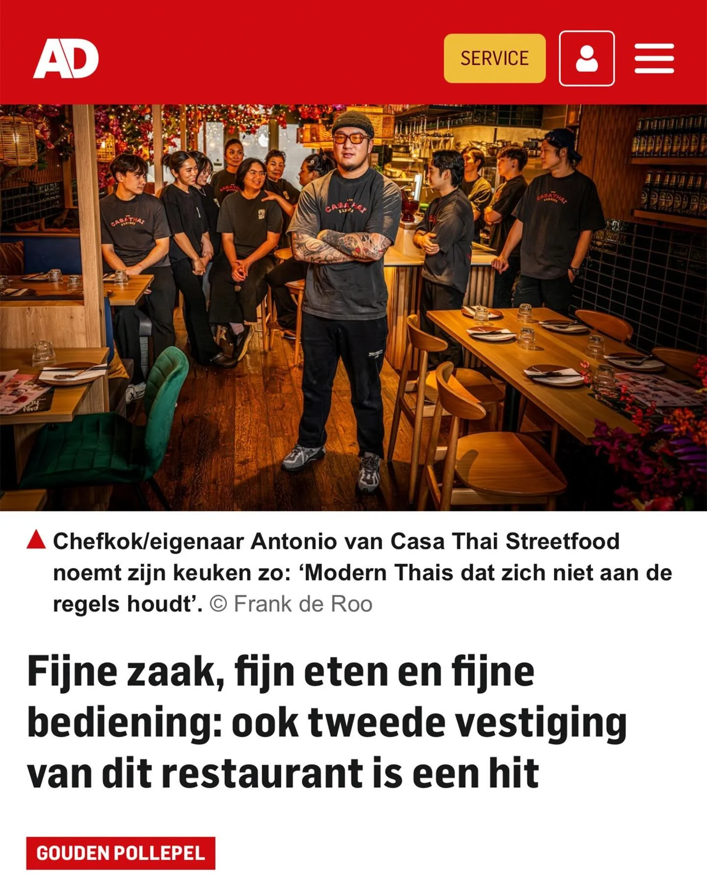 ✨ Big news &amp; full hearts!✨

Within just 1 month of opening, CasaThai Streetfood is already ranked #3 on the Goude Pollepel list!🏆🔥
We are beyond grateful and so proud!

CasaThai exists for only 3 years, and being featured in the newspaper for t