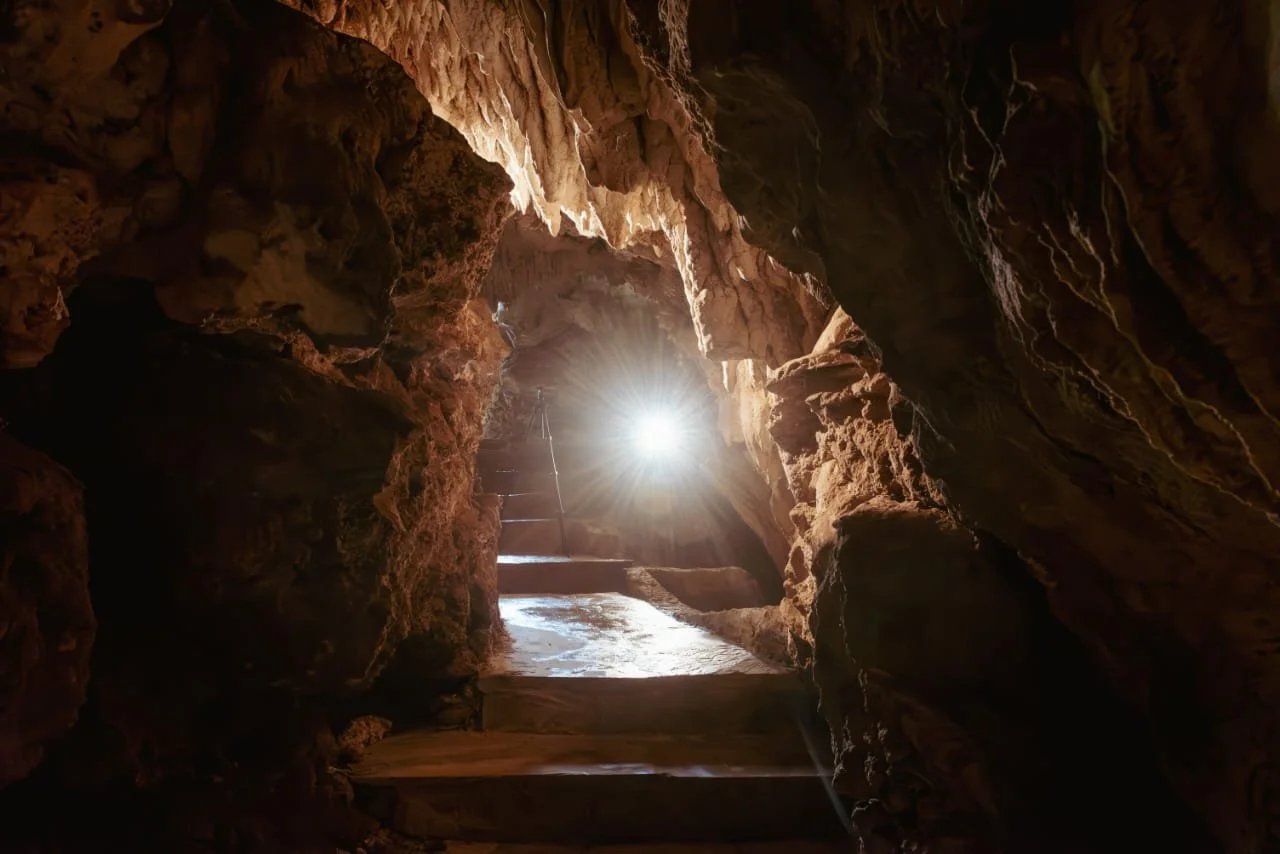 Entrance to Paje Cave, a unique underground cave attraction in Paje, Zanzibar.