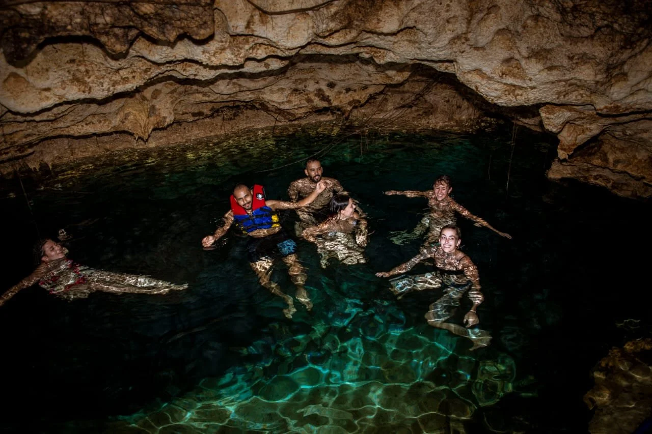 Close-up of the ancient limestone rock formations inside Paje Cave in Zanzinbar..