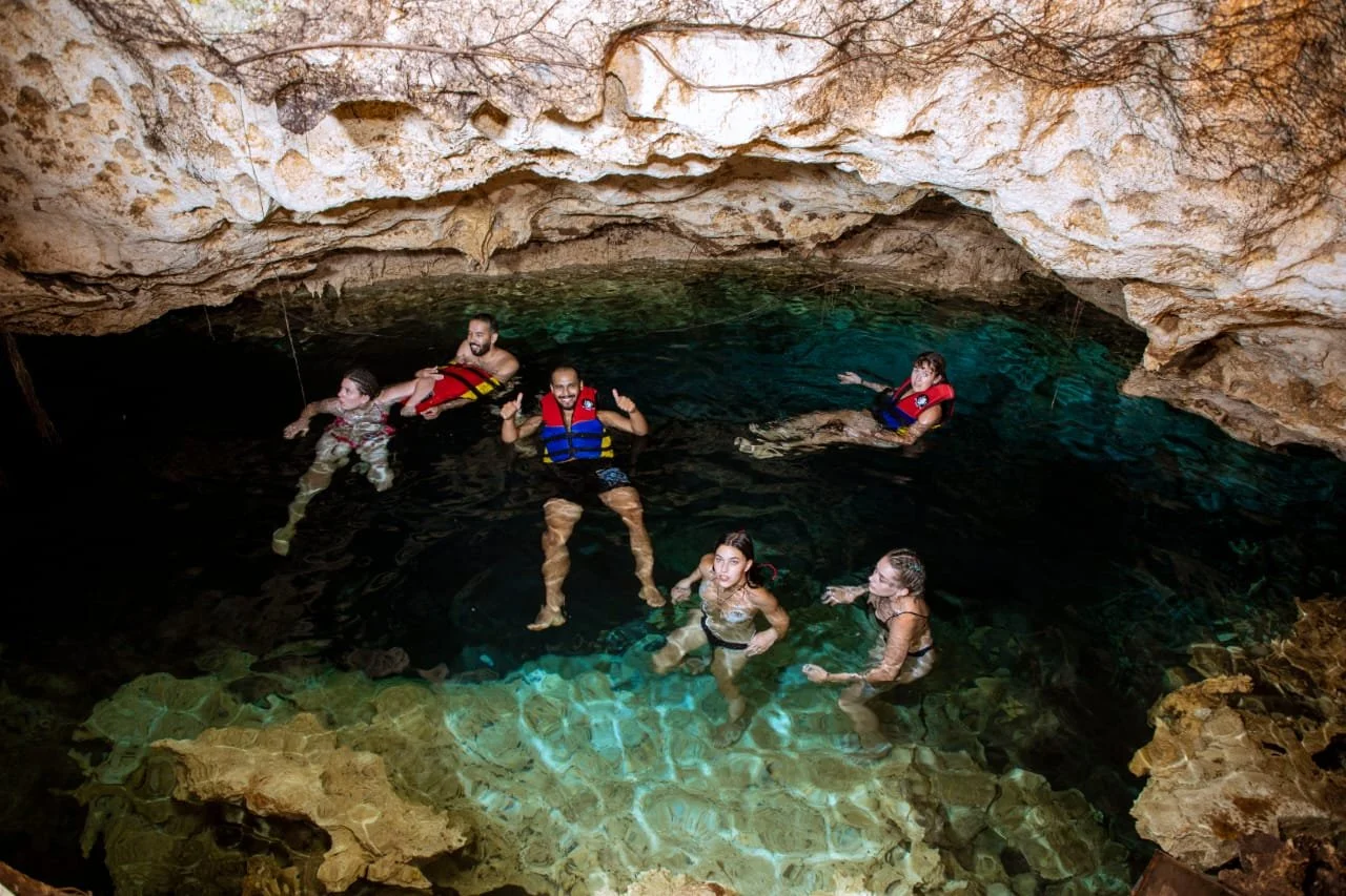 Crystal-clear freshwater inside Paje Cave in Paje, Zanzibar.