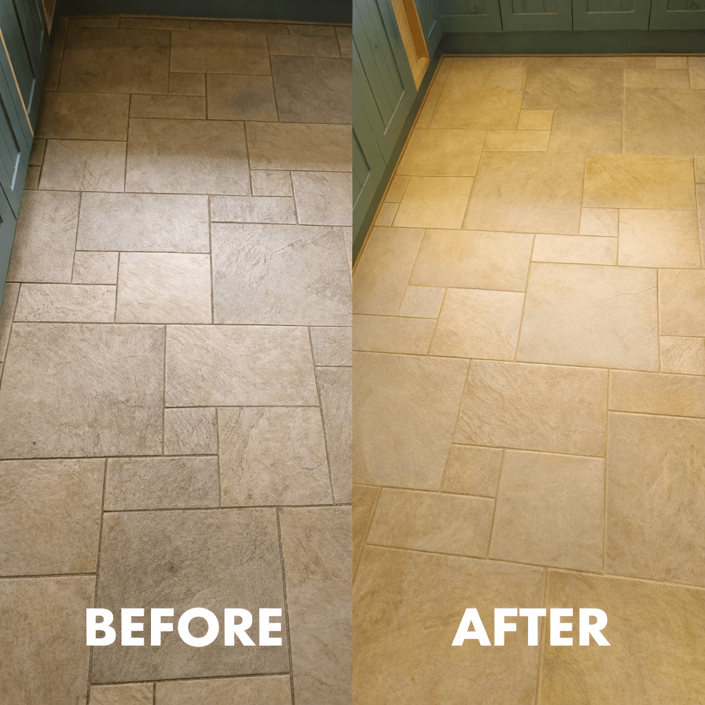 Before and after tile floor cleaning in Hampshire