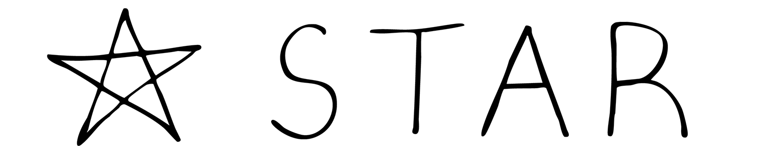 Hand-drawn star next to the word "STAR" written in uppercase letters.