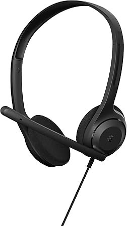 Schwarz-weißes Over-Ear-Headset mit Mikrofon