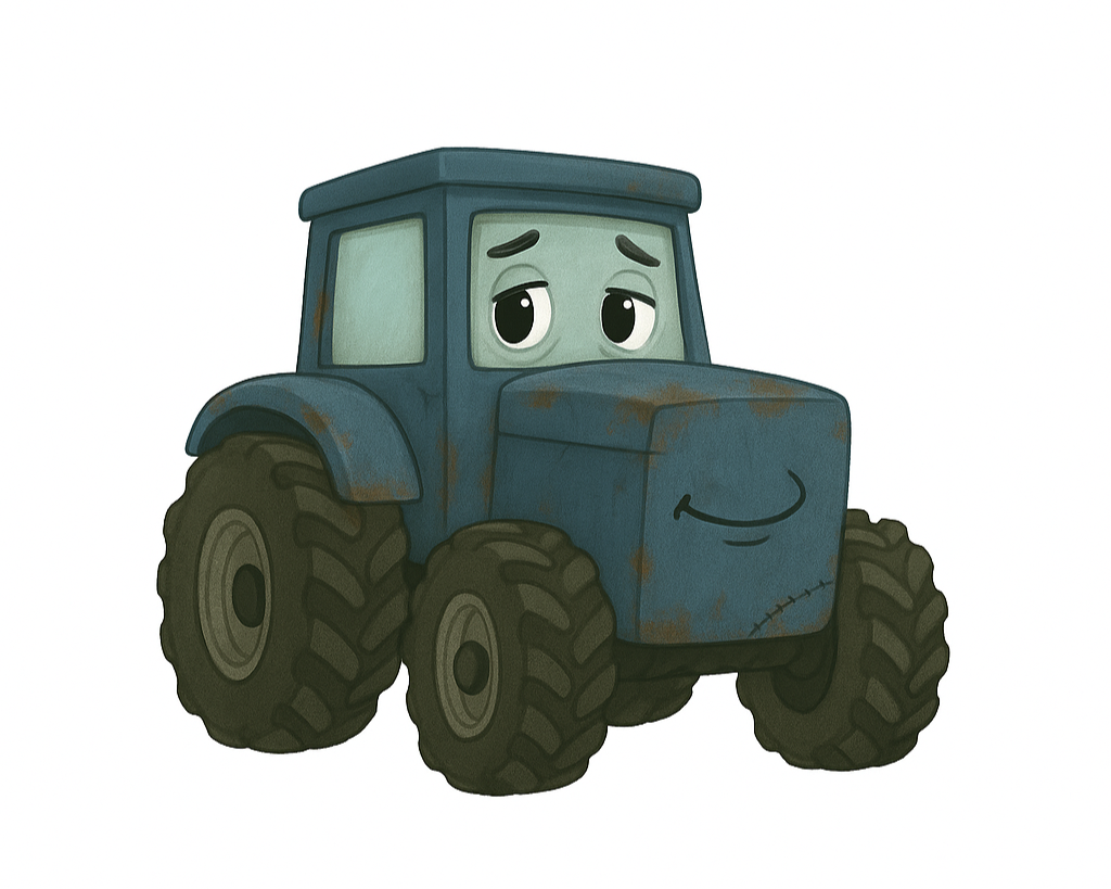 🟧Dennis – Travis Builds a Bridge -
Book 11
Dennis is an older tractor who once felt forgotten in a quiet shed. Through kindness, persistence, and friendship, Travis helps him find courage to return to the farm and discover he still has purpose.