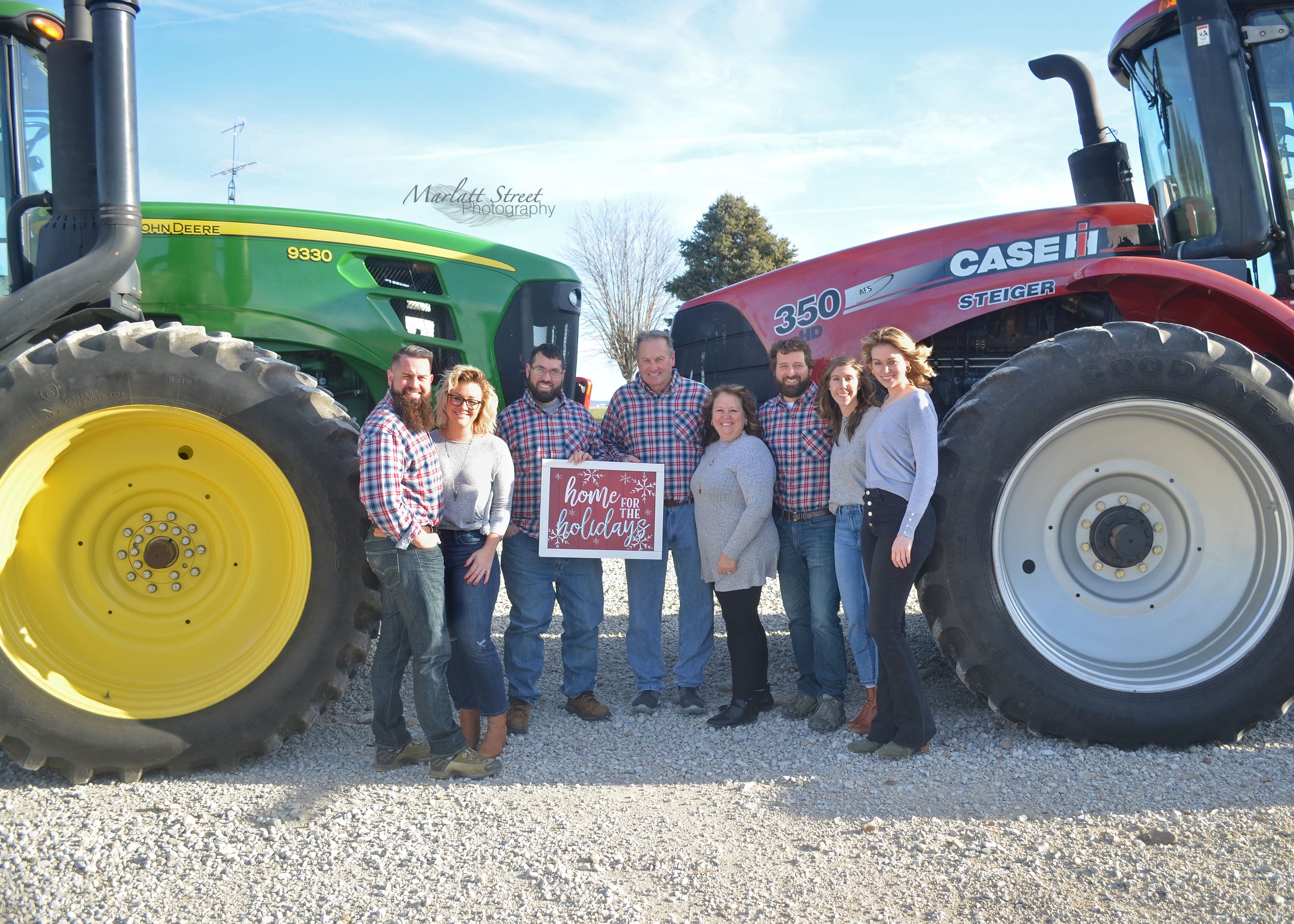 Burkhart Family on the family farm at Christmas in 2022