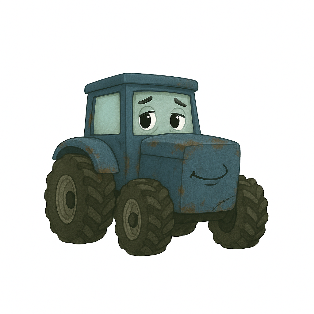 Dennis – Travis Builds a Bridge -
Book 11
Dennis is an older tractor who once felt forgotten in a quiet shed. Through kindness, persistence, and friendship, Travis helps him find courage to return to the farm and discover he still has purpose.