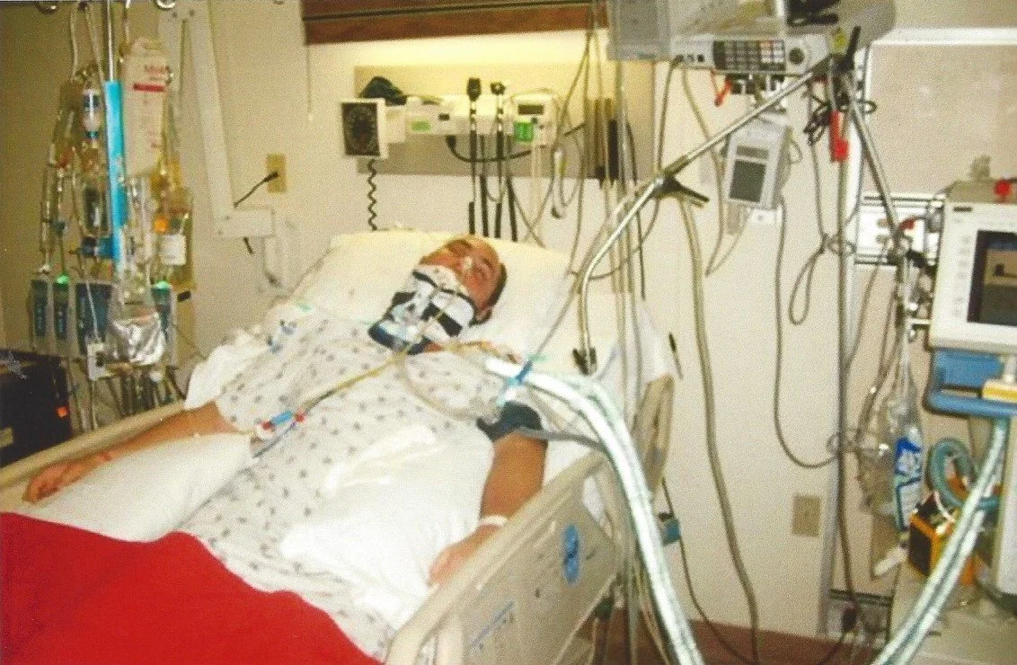 Travis in ICU in 2008.