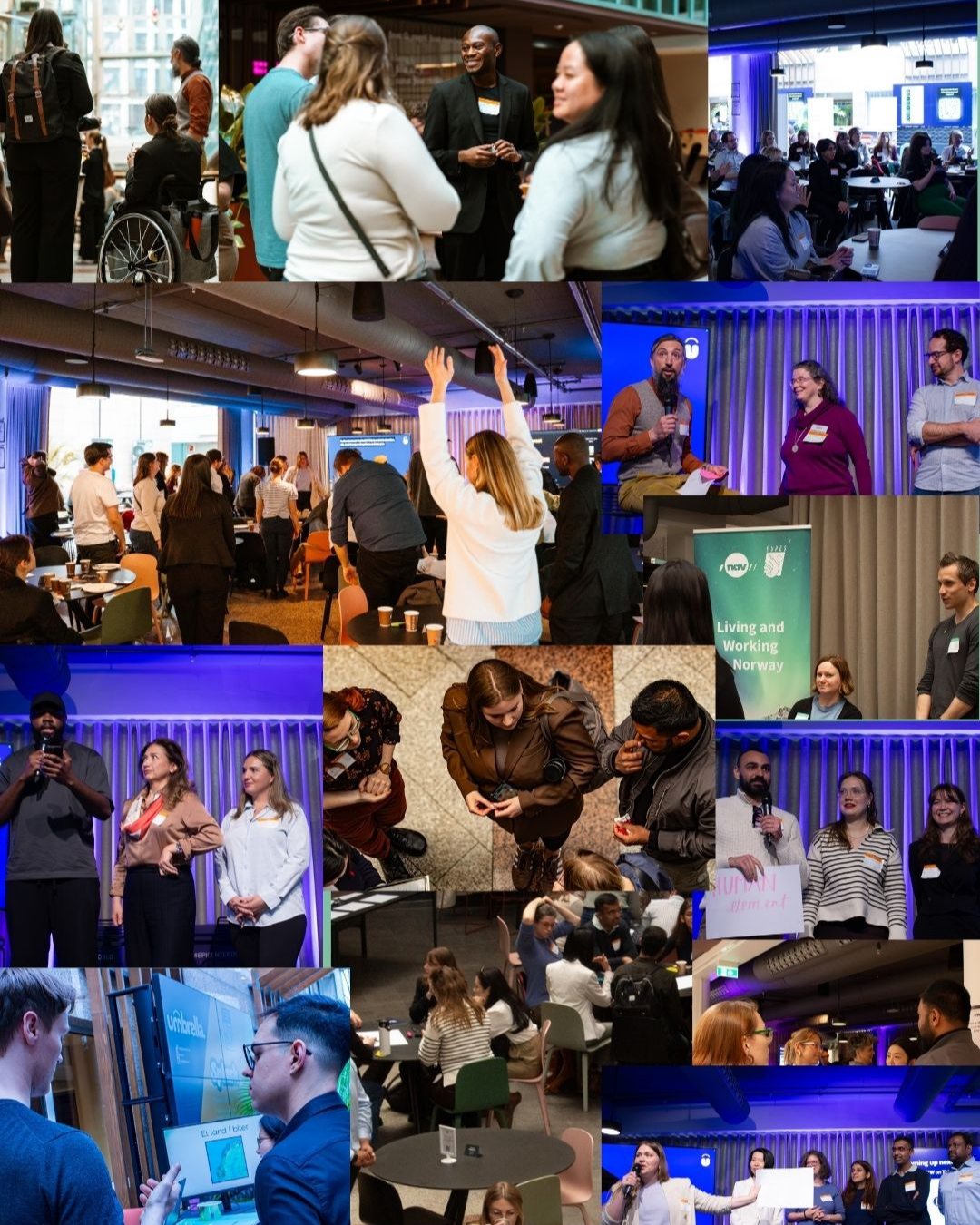 Collage of images from Splash Spring 2025 - attendees networking, presenting on stage and talking with partner booths