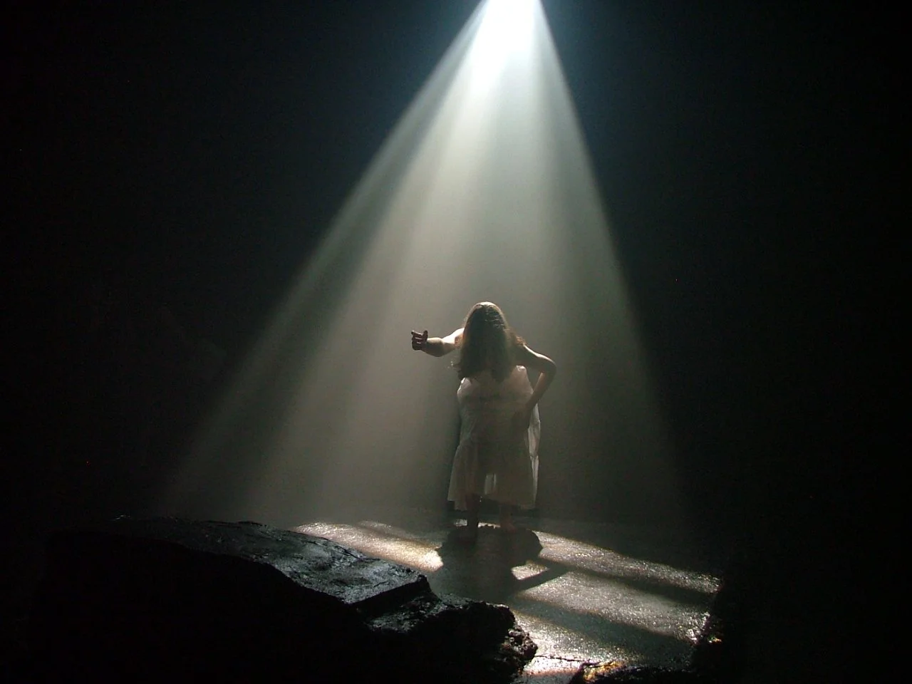 Language of Angels, by Naomi Iizuka. Celie (Jessica Erin Martin) in the cave.