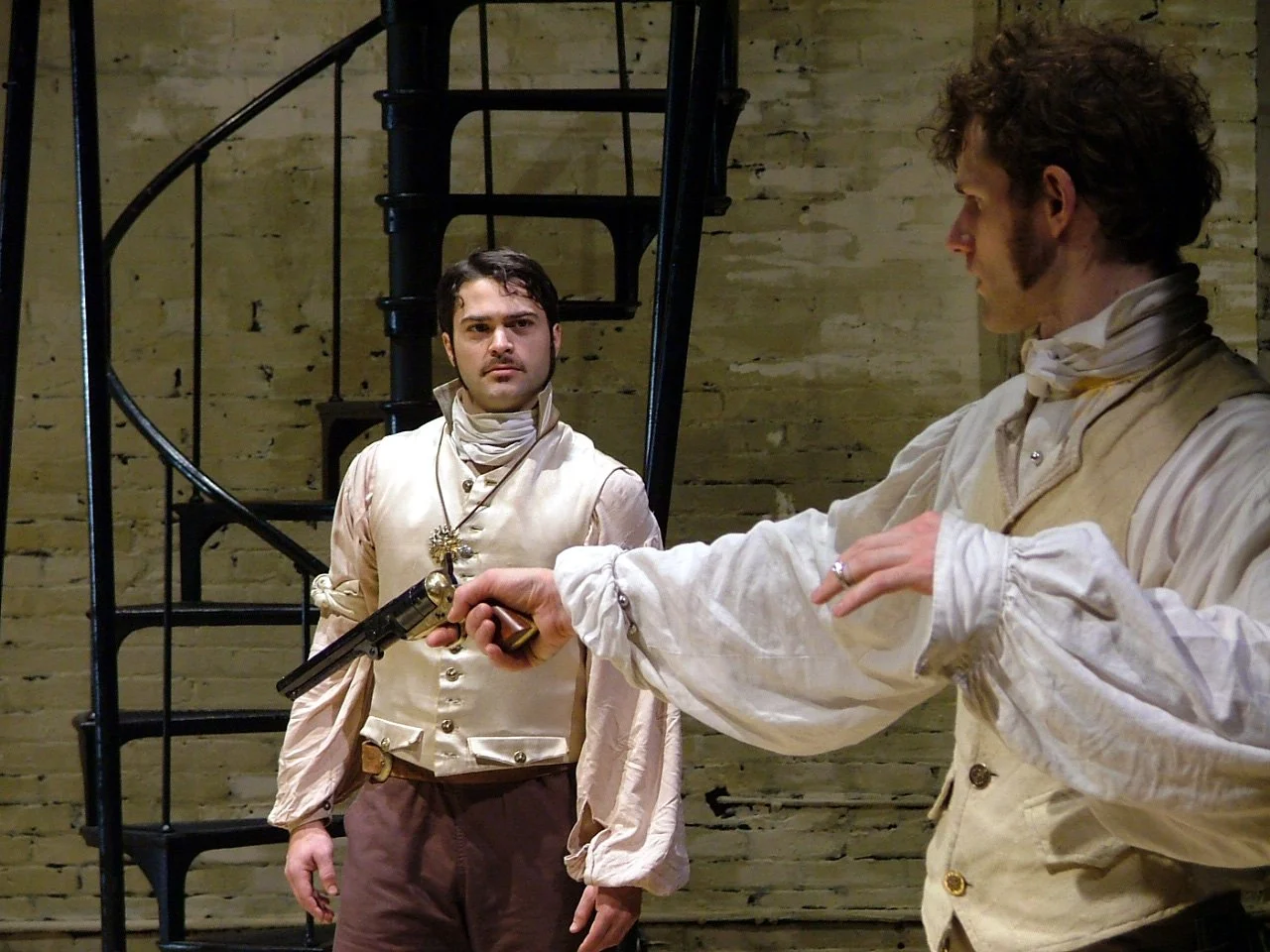 Romeo and Juliet, by Shakespeare. Directed by Dan Cohen. Playhouse Theatre, Seattle. David Folsom as Benvolio. Quinlan Corbett as Romeo