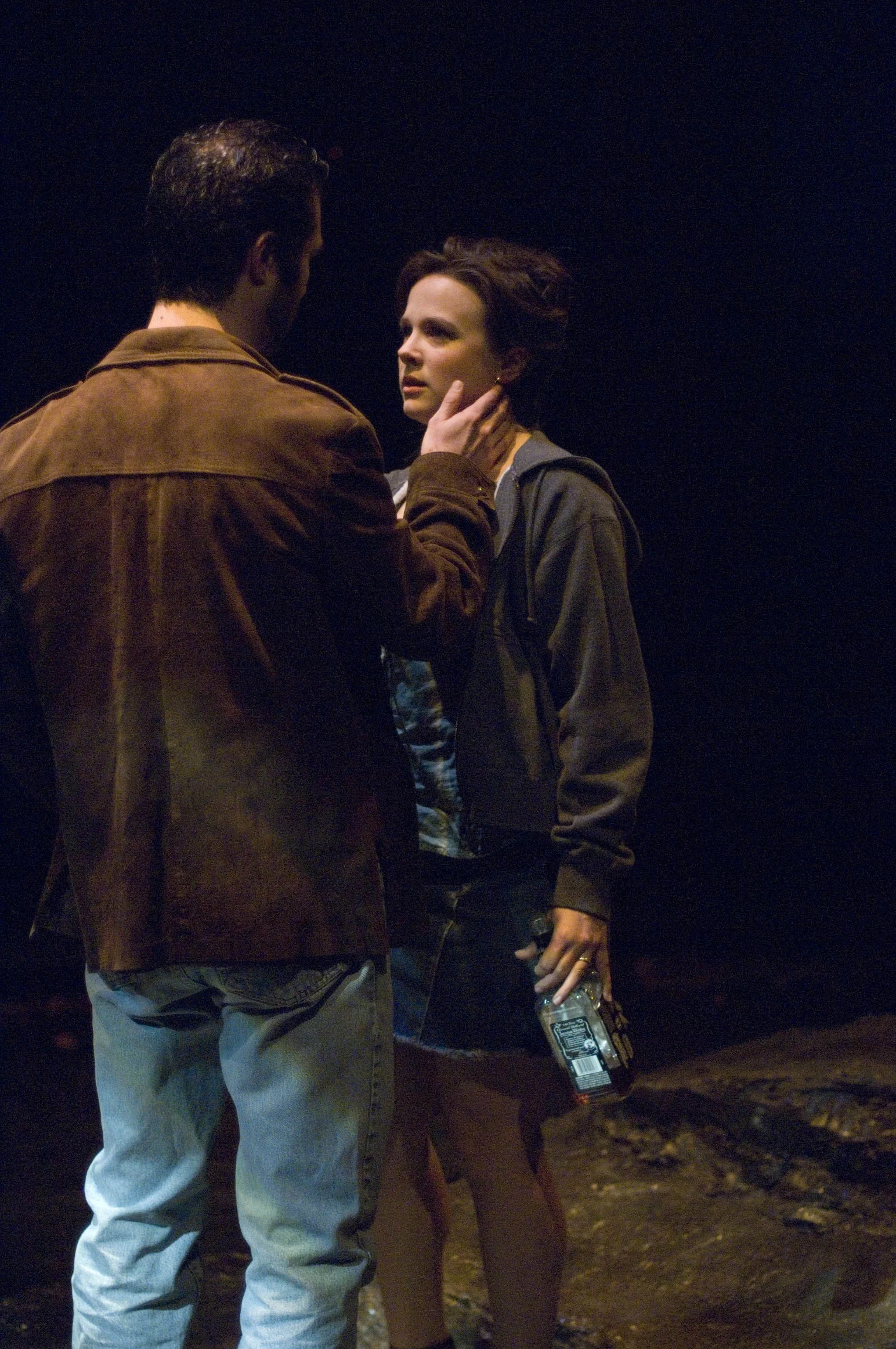 Language of Angels, by Naomi Iizuka. Michael (Barzin Akhavan) and Danielle (Lenne Klingaman)
