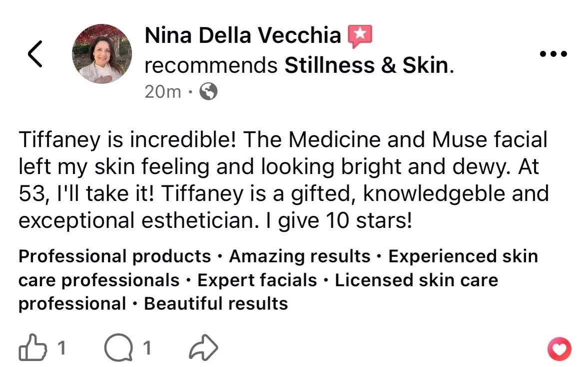 ✨✨Real Client Review✨✨ This is the goal, HAPPY skin. HAPPY client.  Beauty at EVERY age 💛#intentionalskincare #durhamnc #durhamncesthetician