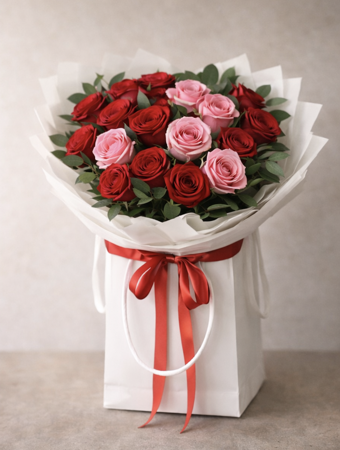 Luxury mixed Red & Pink Rose Bouquet.png