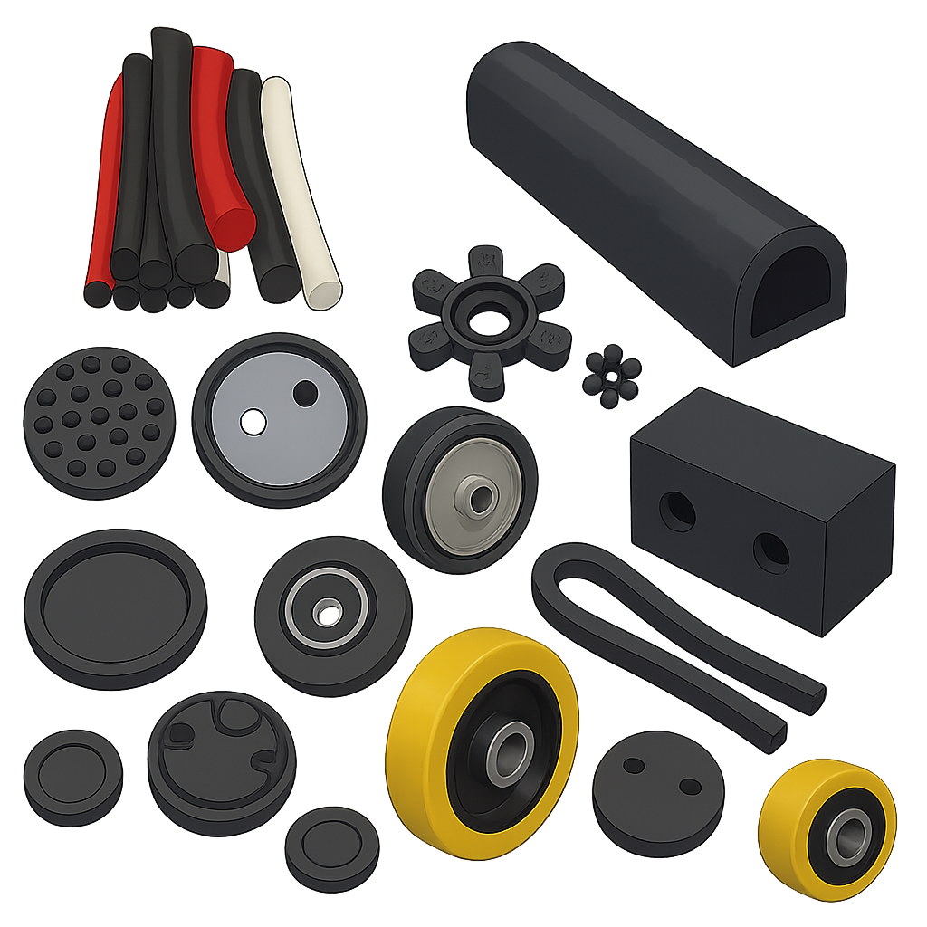 Industrial rubber and PU wheels, rollers, and parts — ready for Saudi factory needs.