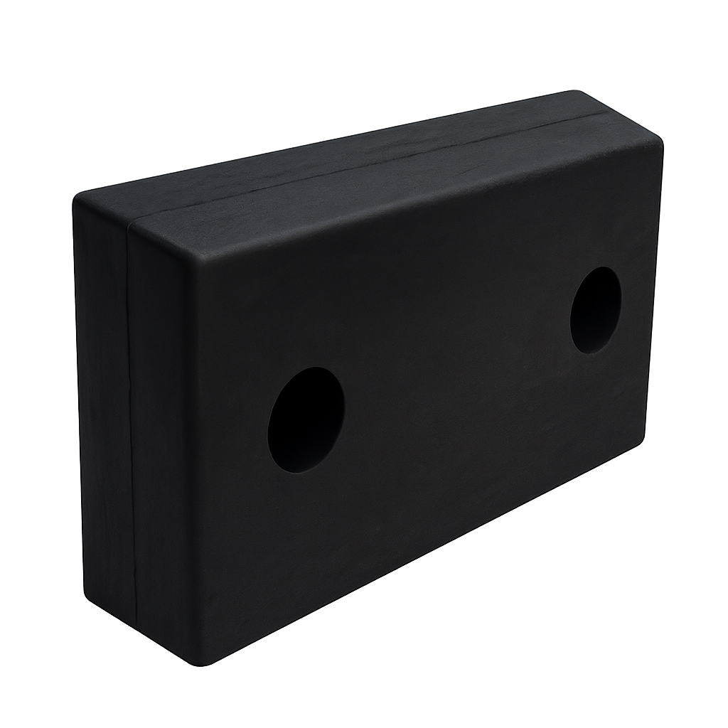 Industrial rubber wall bumper — used at loading bays or marine docks to prevent vehicle or equipment collisions.