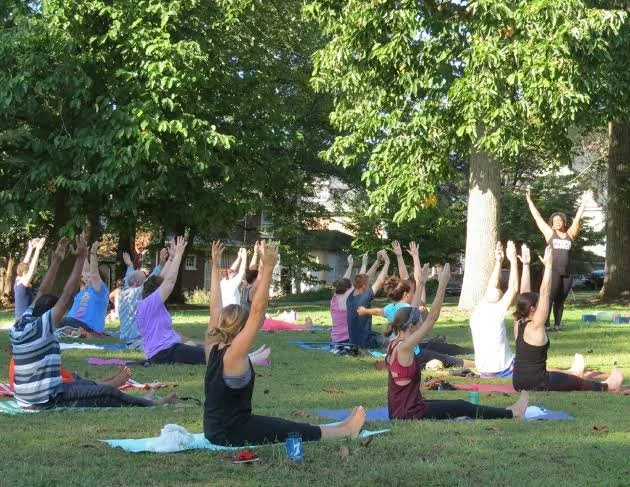 Free outdoor yoga in Virgina Park from 5:30 to 6:30 pm every Tuesday from September 1 through September 29!